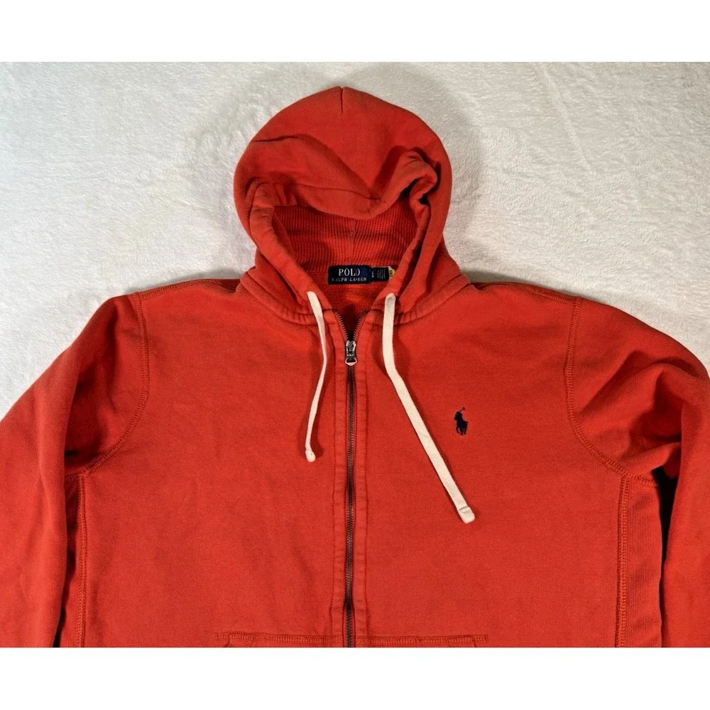 Polo Ralph Lauren Hoodie Large Full Zip Up Waffle Thermal Sweatshirt Casual